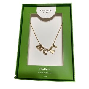 Kate Spade X Target LUCKY Necklace Bubble Gold Trendy Y2K  (BOX HAS WEAR)